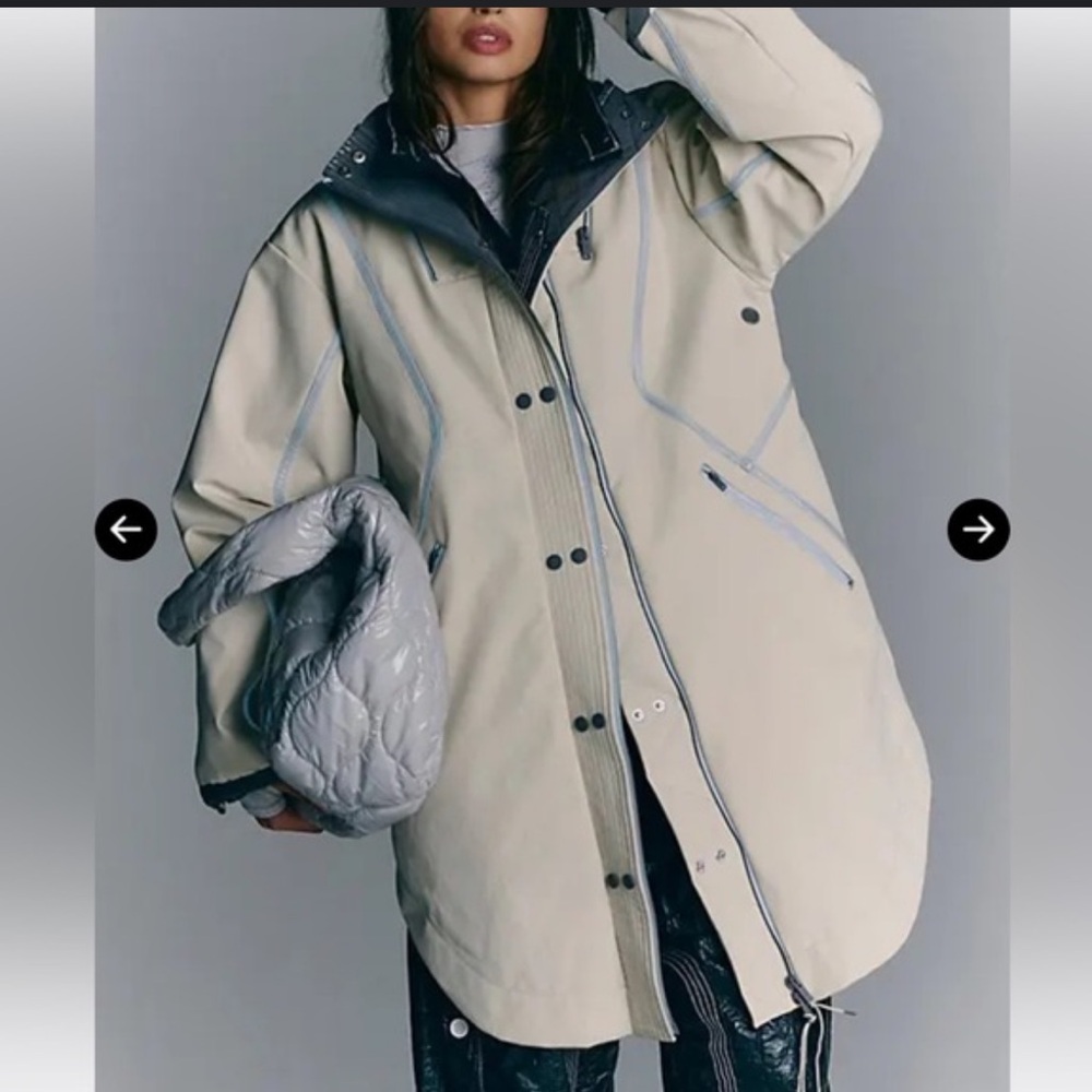 NWT Free People Movement Moon Magic Reflective Rain Parka Size Large